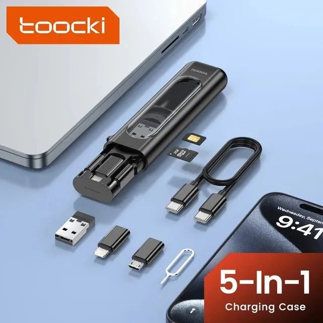 Kit Multifuncional 5 em 1 Toocki - Adaptador, Cartão SD e SIM