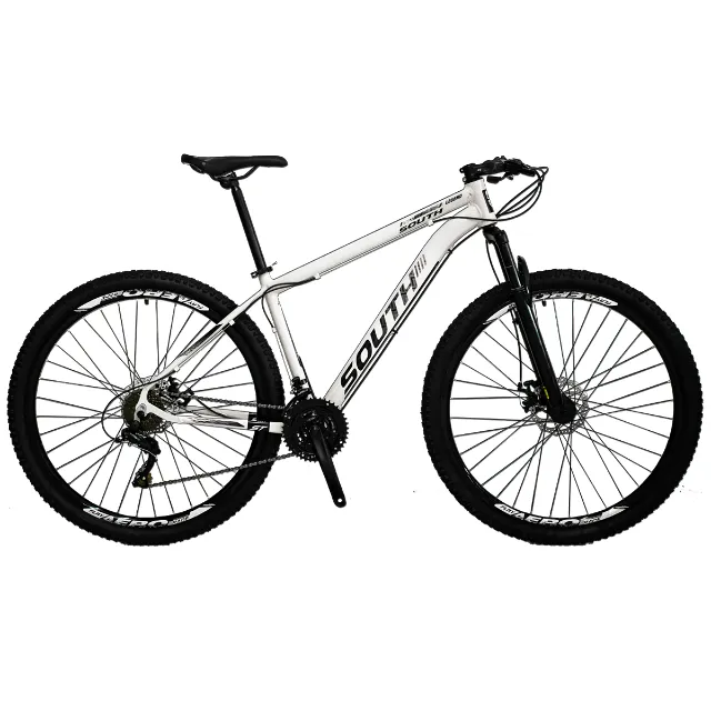 Bicicleta Aro 29 Branca Alumínio Nova 21 marchas e Suspensão