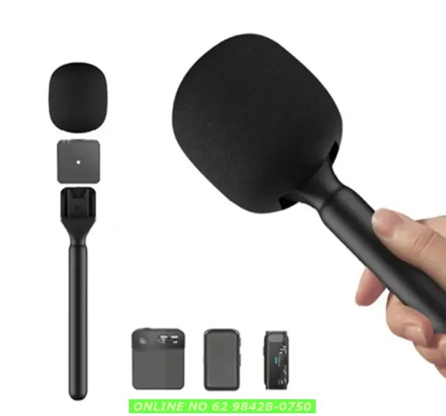 Suporte Mão Bastão P/ Entrevista Adaptador Microfone Lapela