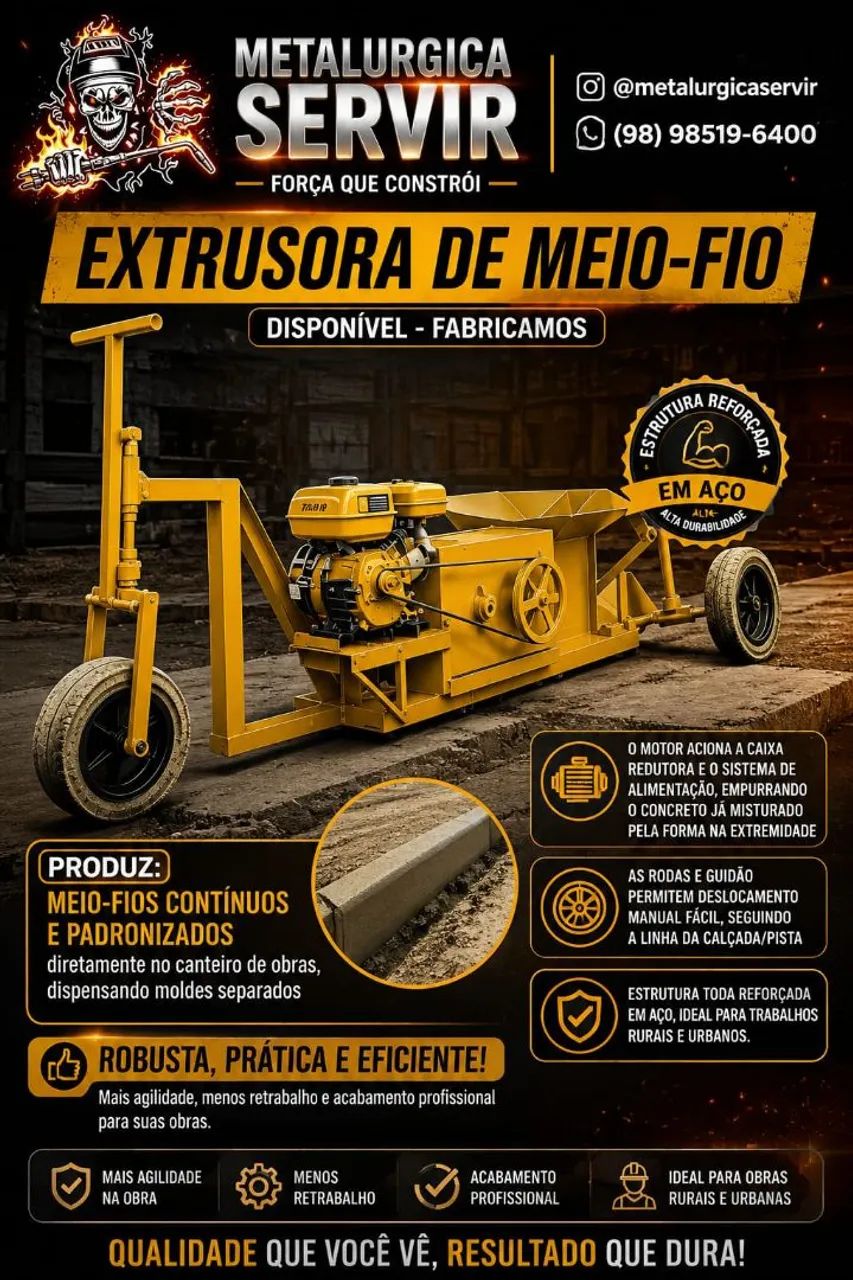 FABRICAMOS EXTRUSORA DE MEIO-FIO