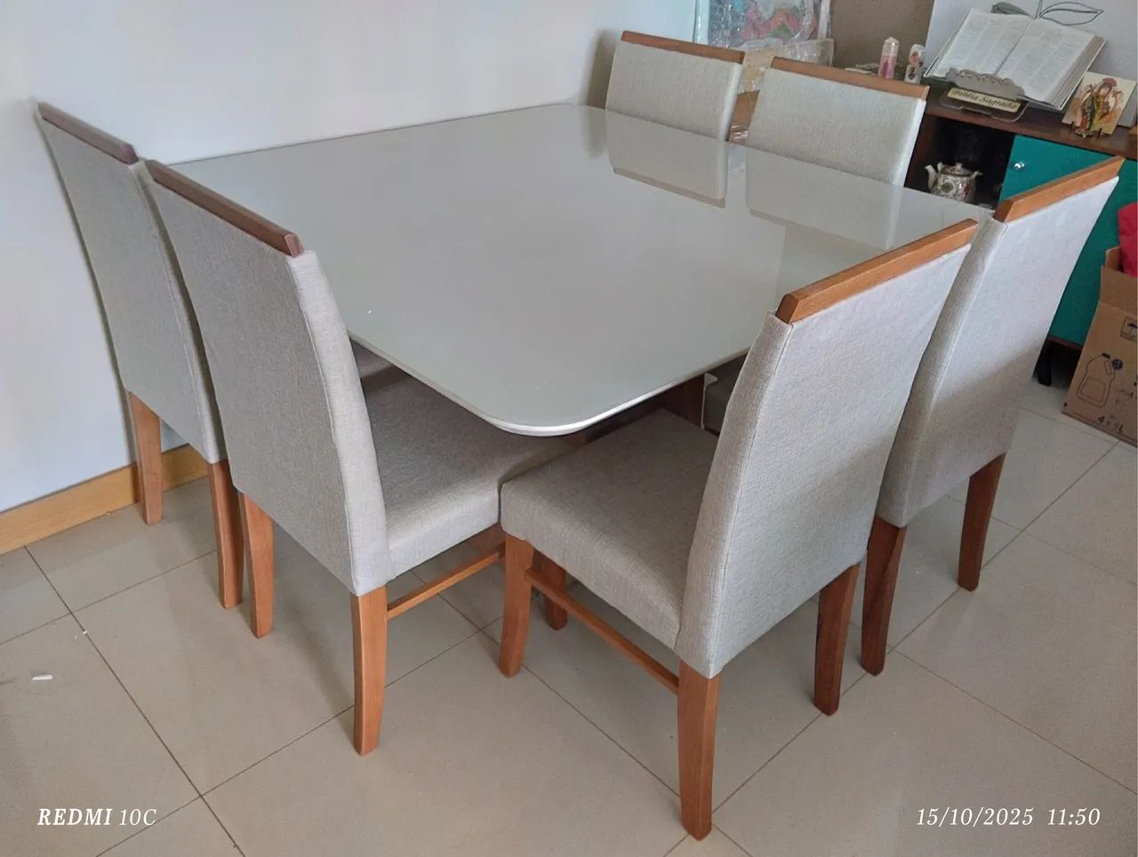 Mesa completa de madeira à pronta entrega - Foto 3