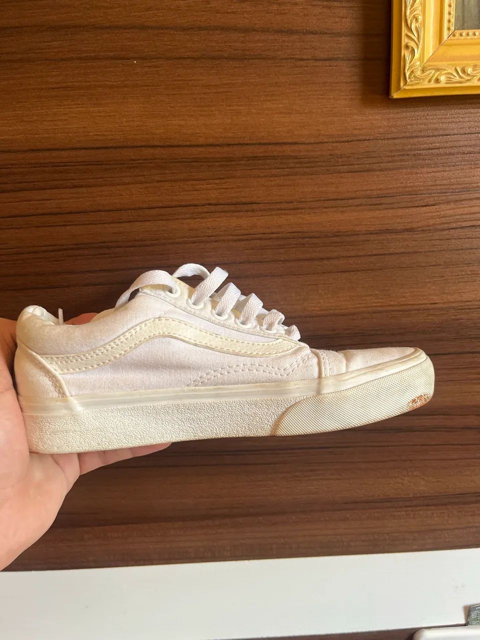 Tênis feminino vans old skool branco - Foto 3