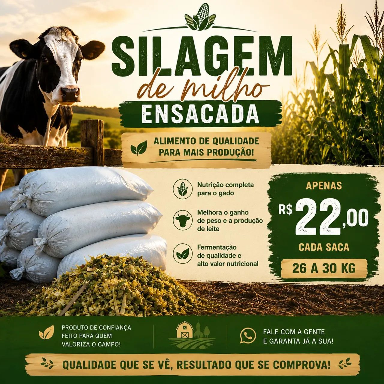 Silagem de milho ensacada