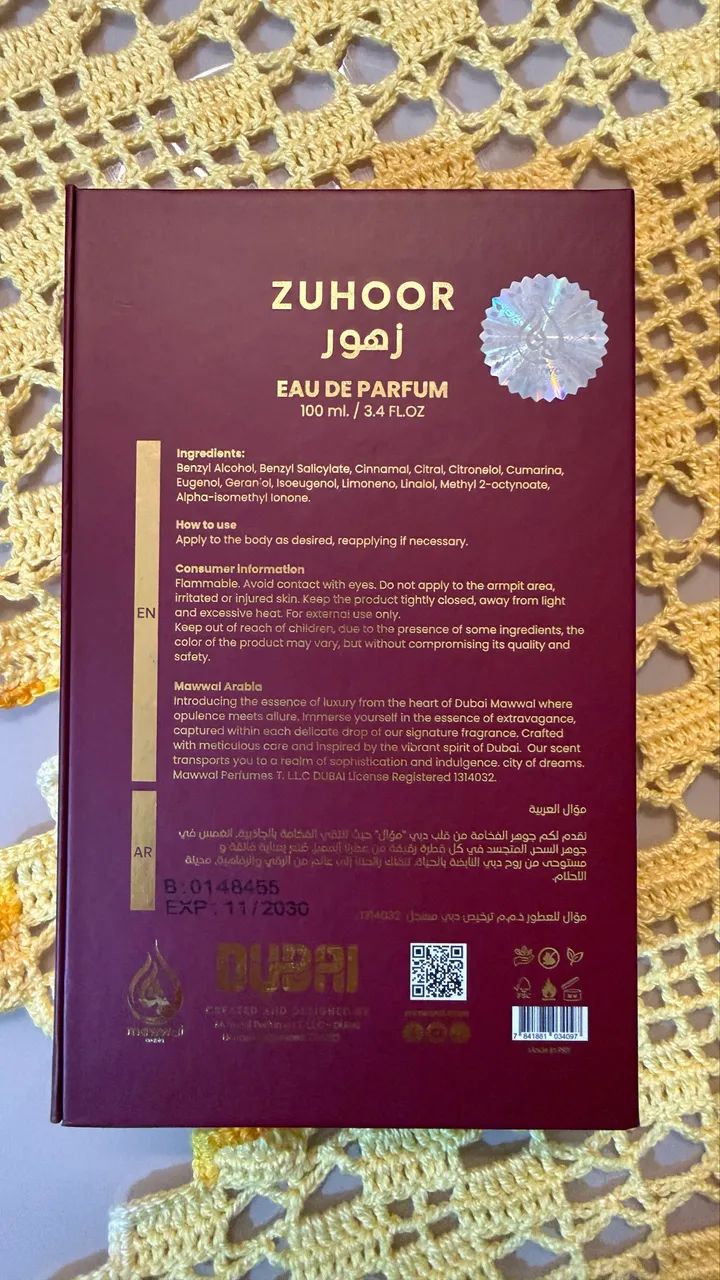 Perfume árabe Zuhoor  Feminino 100ML - Foto 3