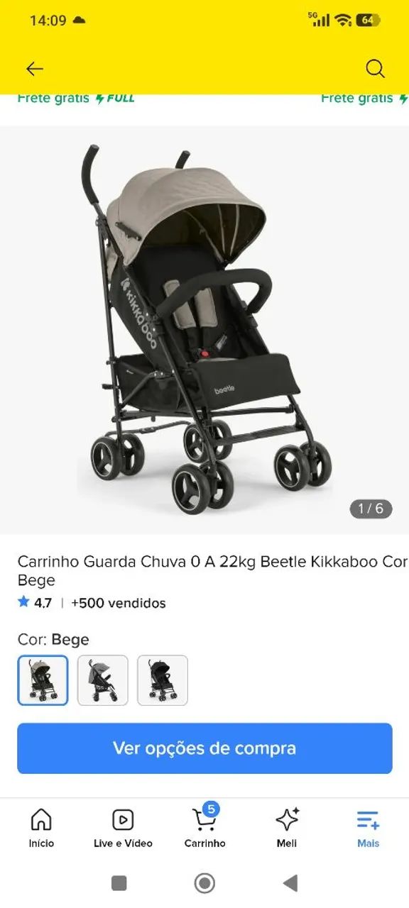 Carrinho de passeio guarda chuva ?