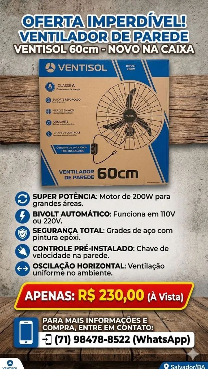 Ventilador de parede 