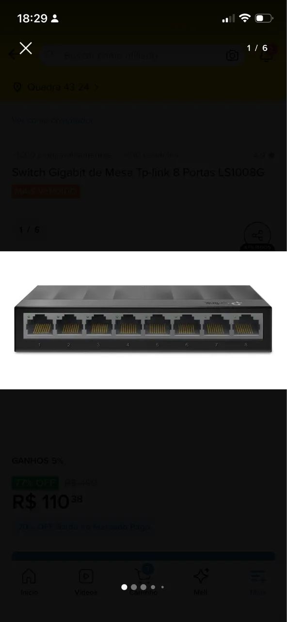 Switch Gigabit de Mesa Tp-link 8 Portas LS1008G - Foto 2