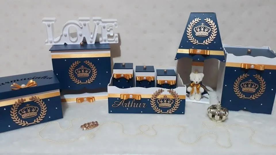 Kit Higiene Bebê Coleção "Ursinho Príncipe" 8 peças 
