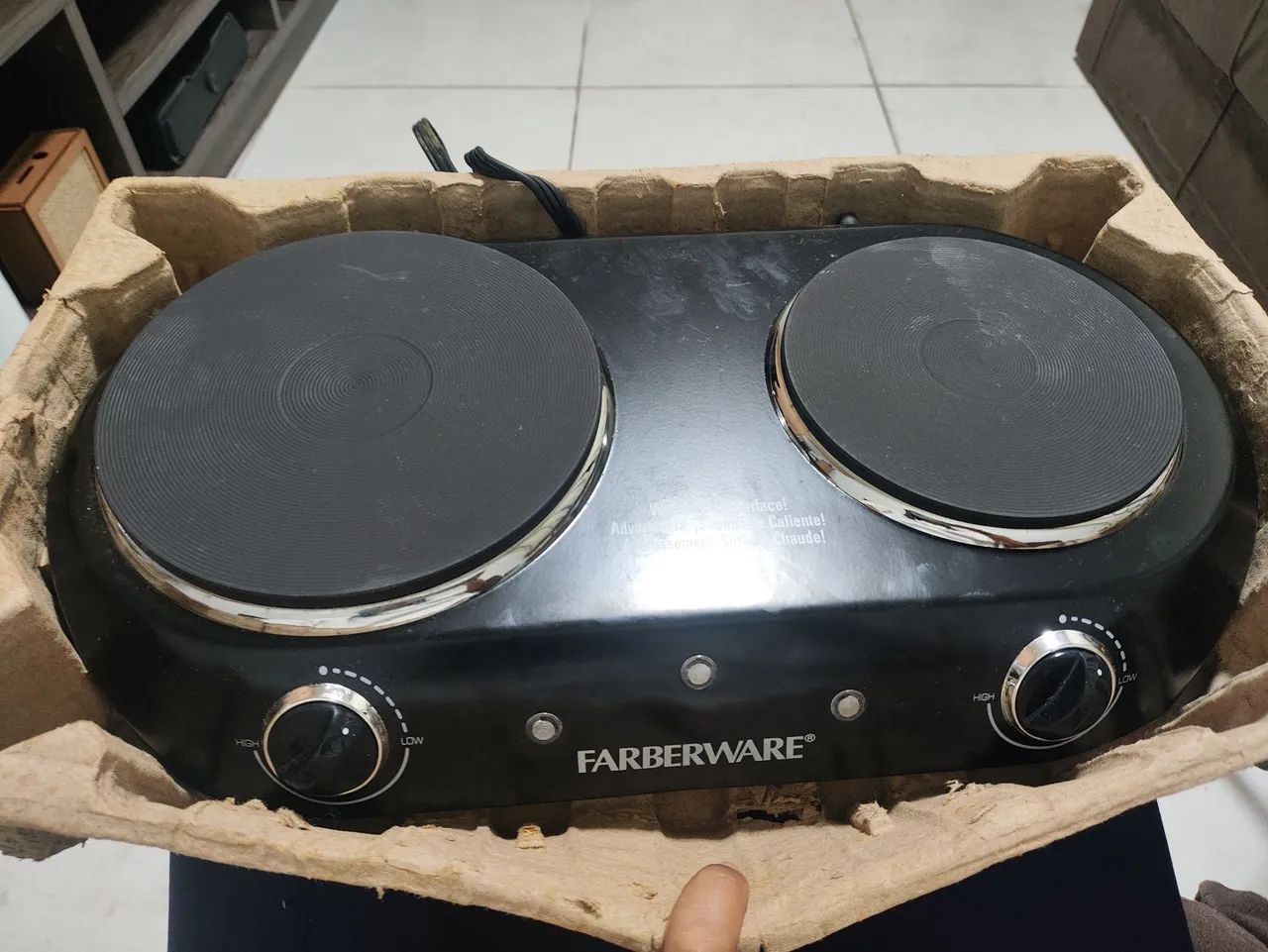 Fogão elétrico de duas bocas Farberware de 1500 watts - Foto 3