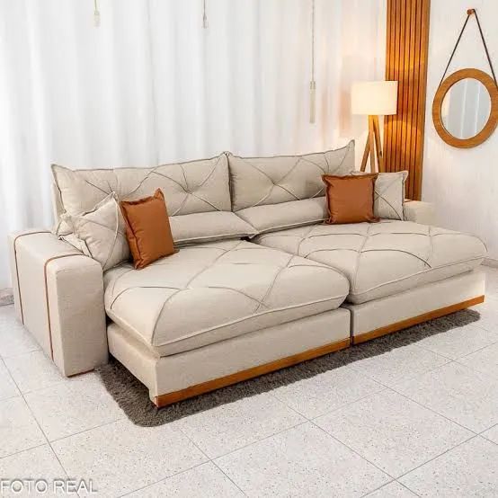 Sofá Gran bello 2,50 Molas ensacadas em linho bege ou cinza Promoção 