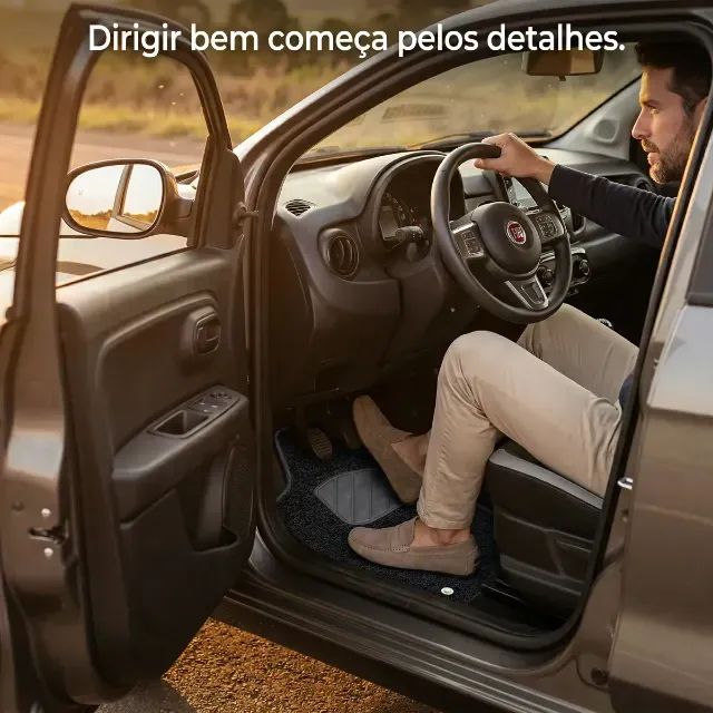 Tapete Automotivo Capacho Preta Original Lanzi (Mobi 2017 a 2026) - Foto 3