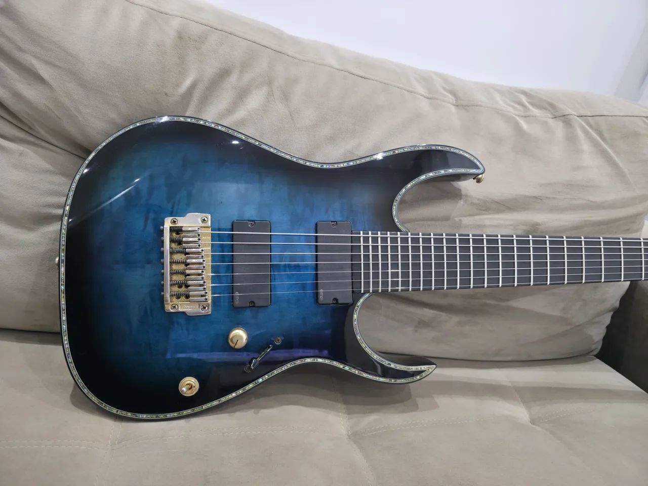 Ibanez RGIX27 FEQM blue Iron label - Instrumentos musicais