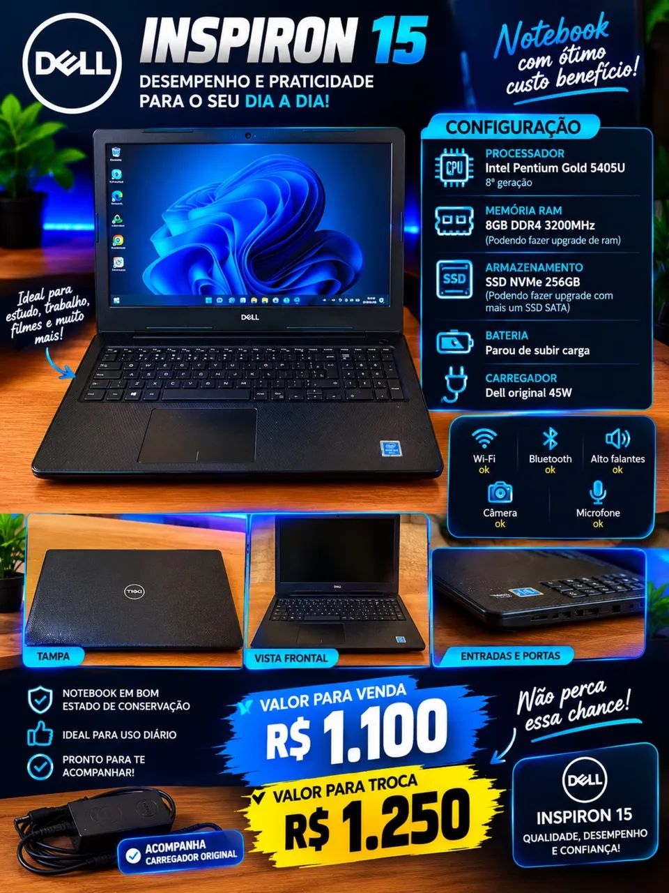 Notebook Dell inspiron 15 p75f 