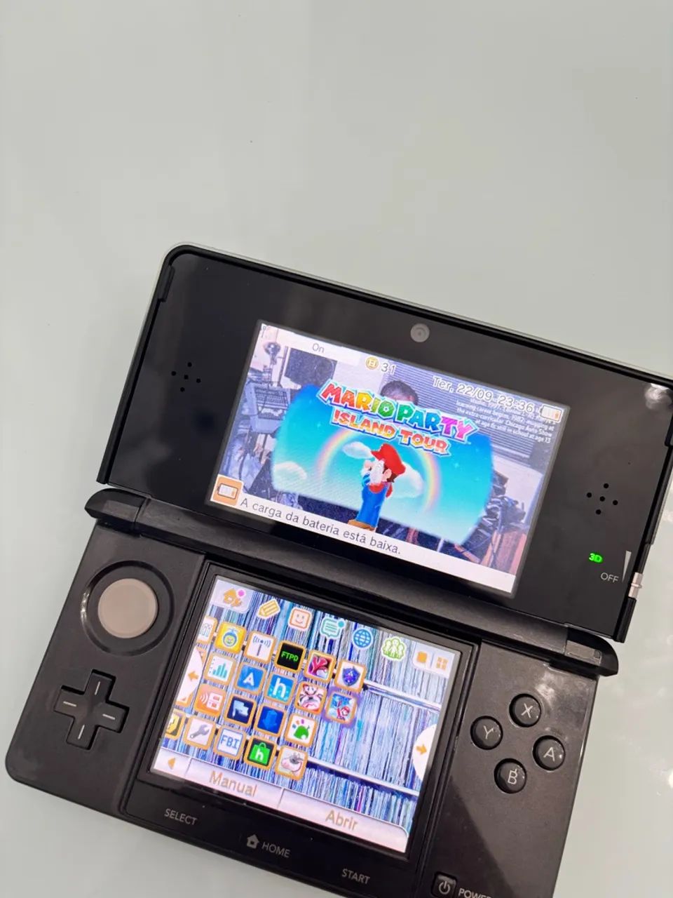 Nintendo 3ds desbloqueado zerado com base e na caixa - Foto 4
