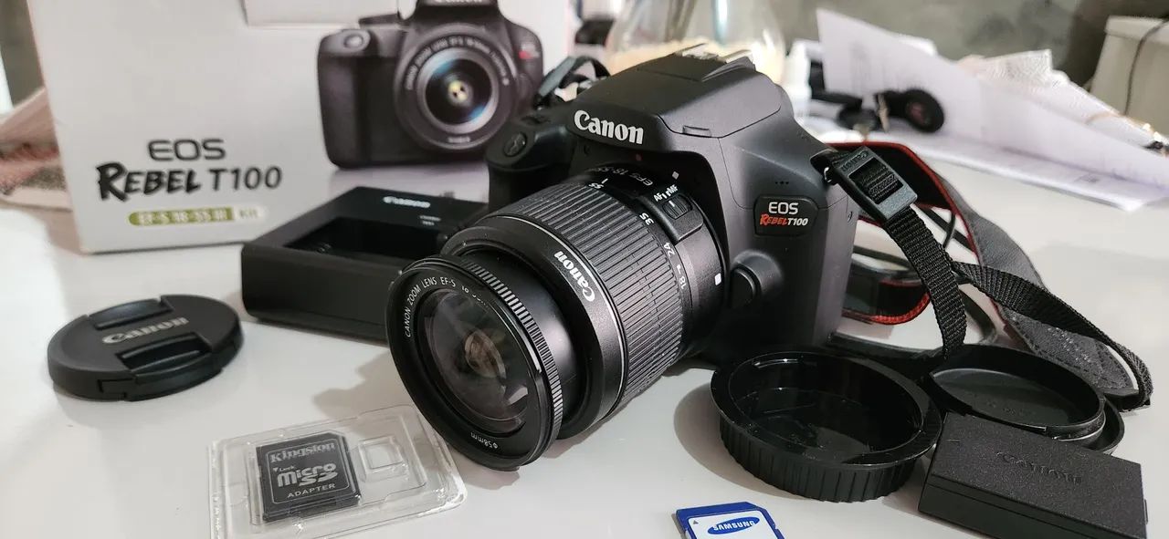 Canon T100 com lente 18-55mm Wifi - Foto 6