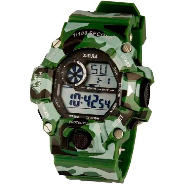 Relógio Xinjia Verde Militar - Estilo tático, resistente e funcional!