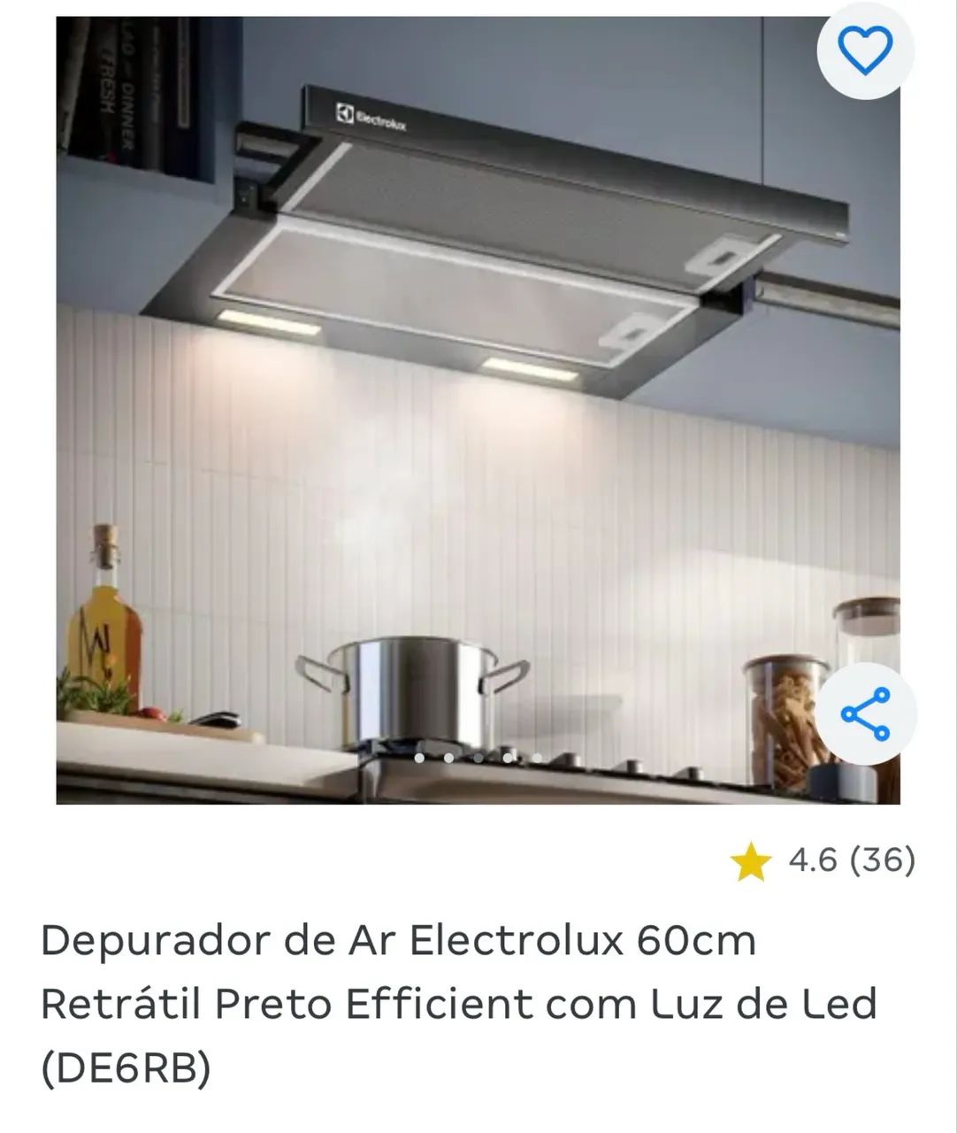 Depurador de ar eletrolux 60 cm