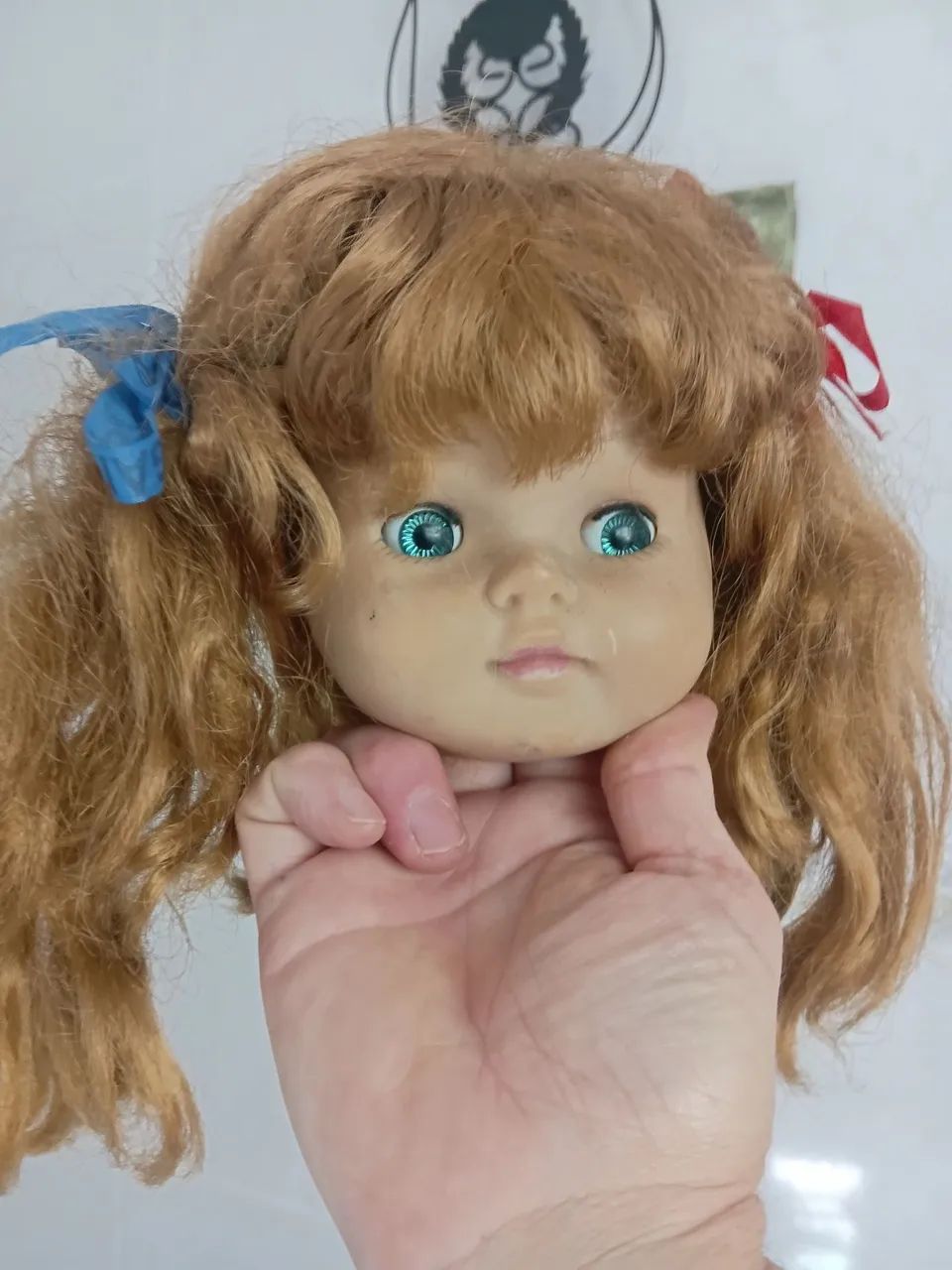 Cabeça  e braços  de boneca antiga/anos 60. - Foto 2