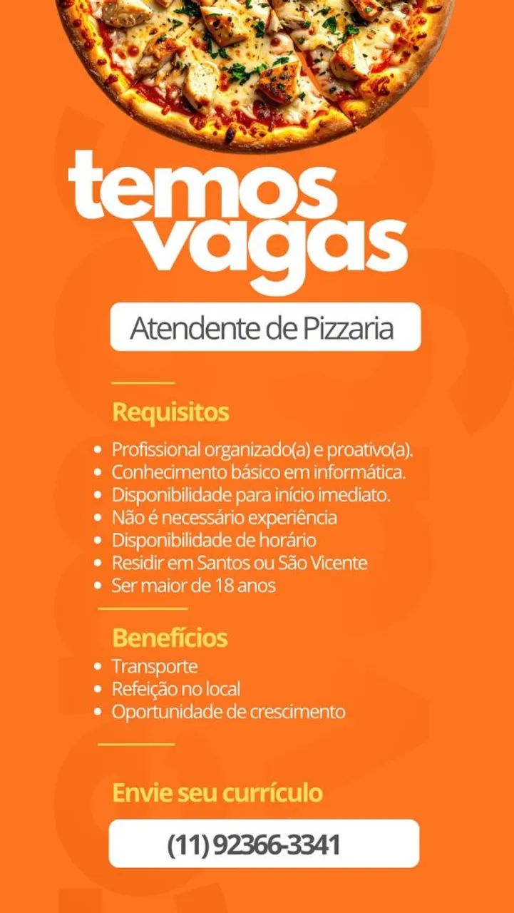 Vaga em Pizzaria (Santos)  - Foto 2