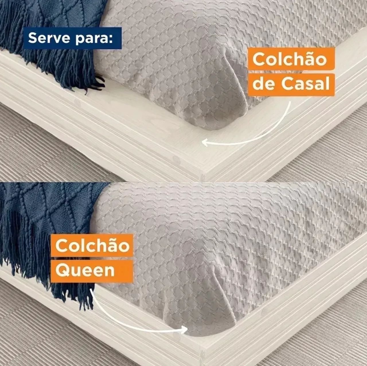 Cama Casal/Queem com Cabeceira e Mesas de Apoio SEM colchão - Foto 5