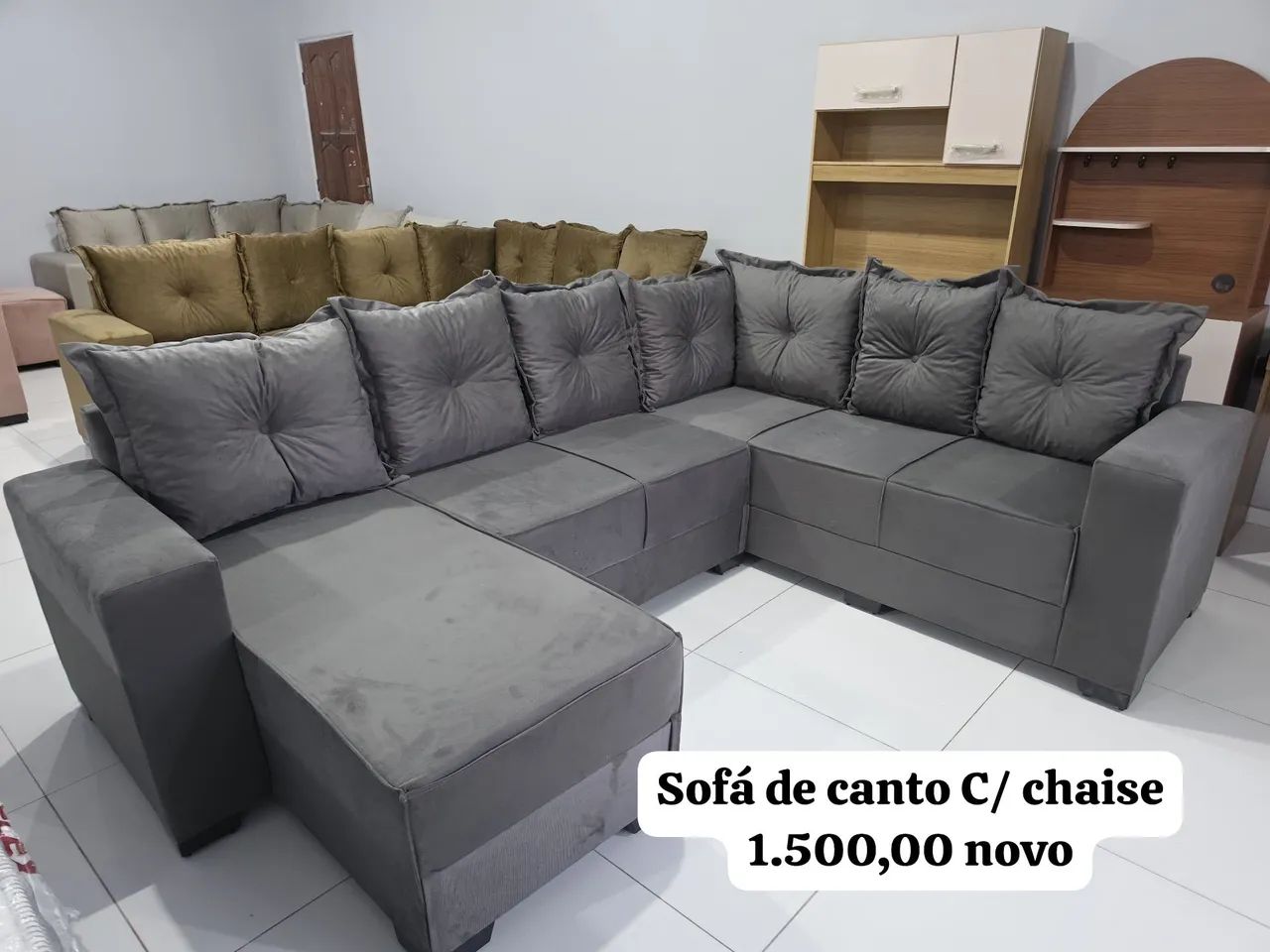 Sofá de canto com chaise novo - Foto 3