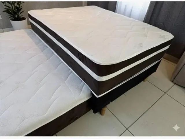 Bicama Box Solteiro Spring Flex Molas Ensacadas Espuma D28