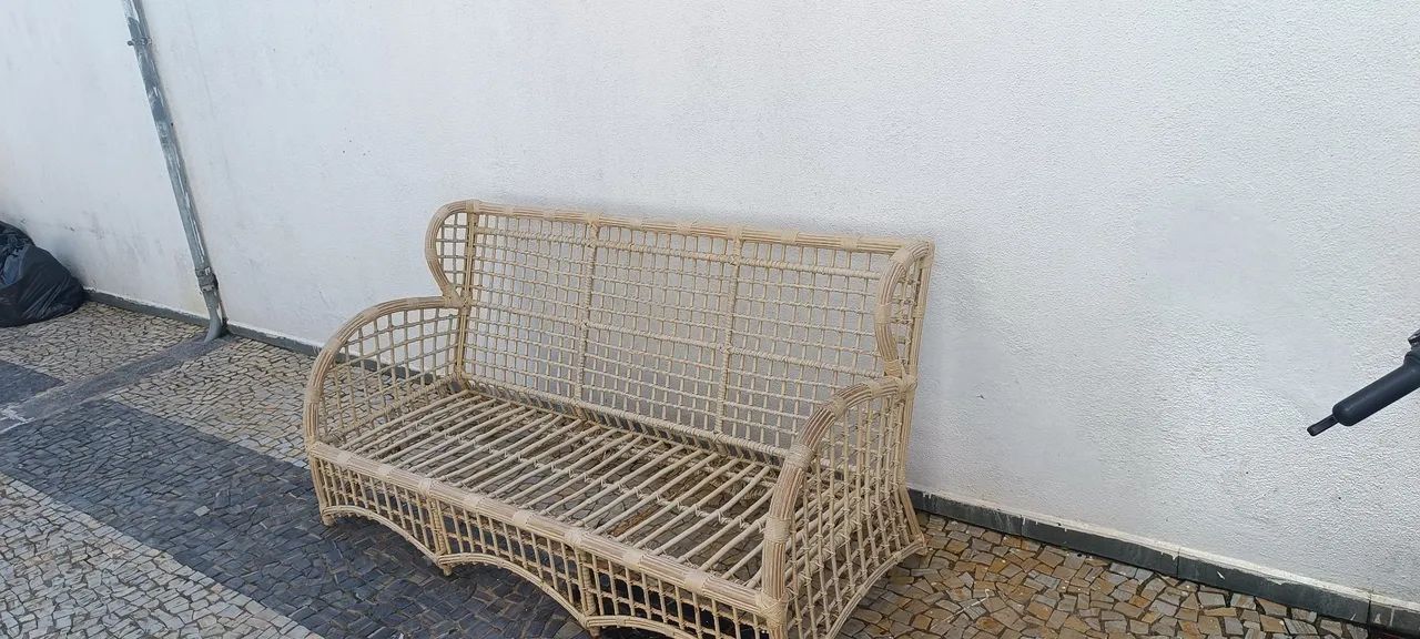Sofá de três lugares de vime - Foto 2