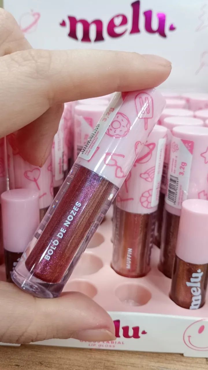 Gloss melu ruby rose brownie, muffin, Bolo de nozes kit com 3 unidades - Foto 3