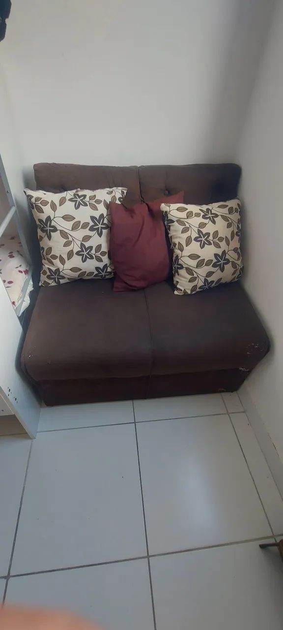 Sofá 02 lugares suede 60$