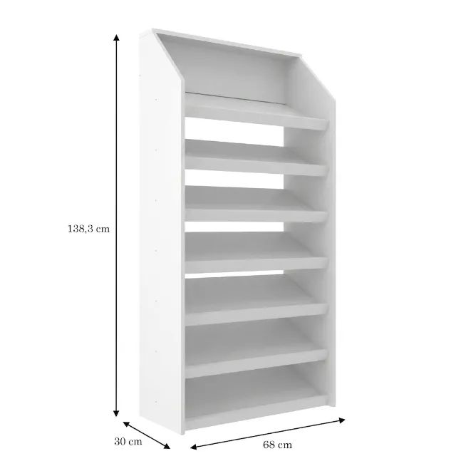 Sapateira Ravenna 7 prateleiras Branca 68cm Nova - Foto 4