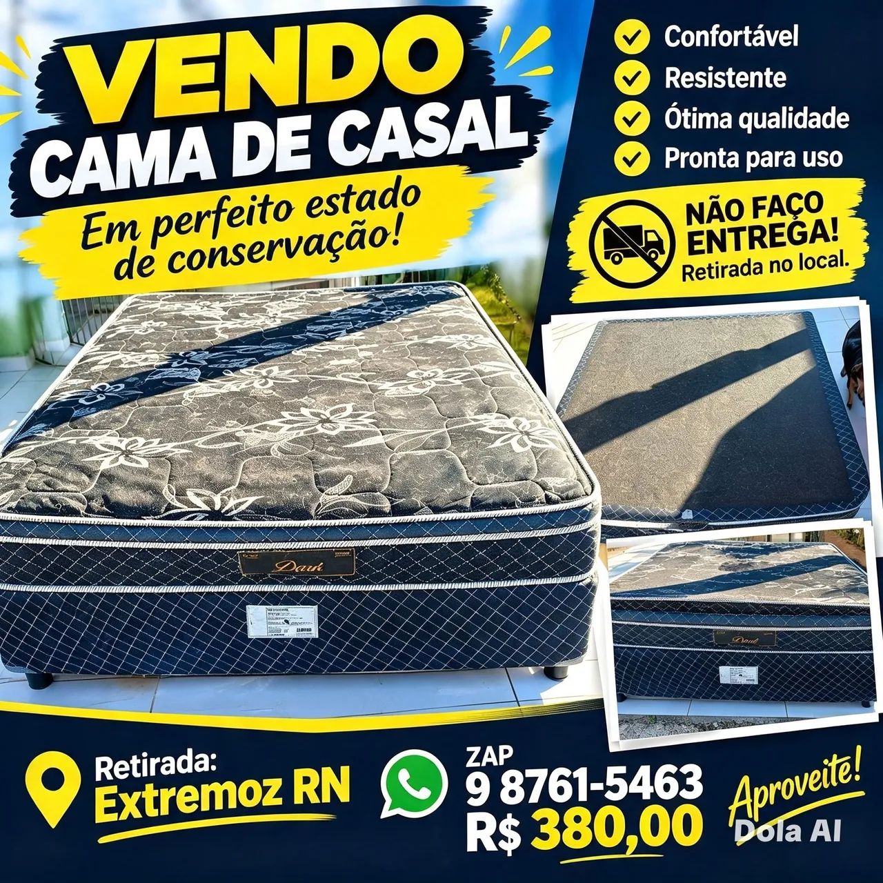 Vendo cama de casal e um Rack também 