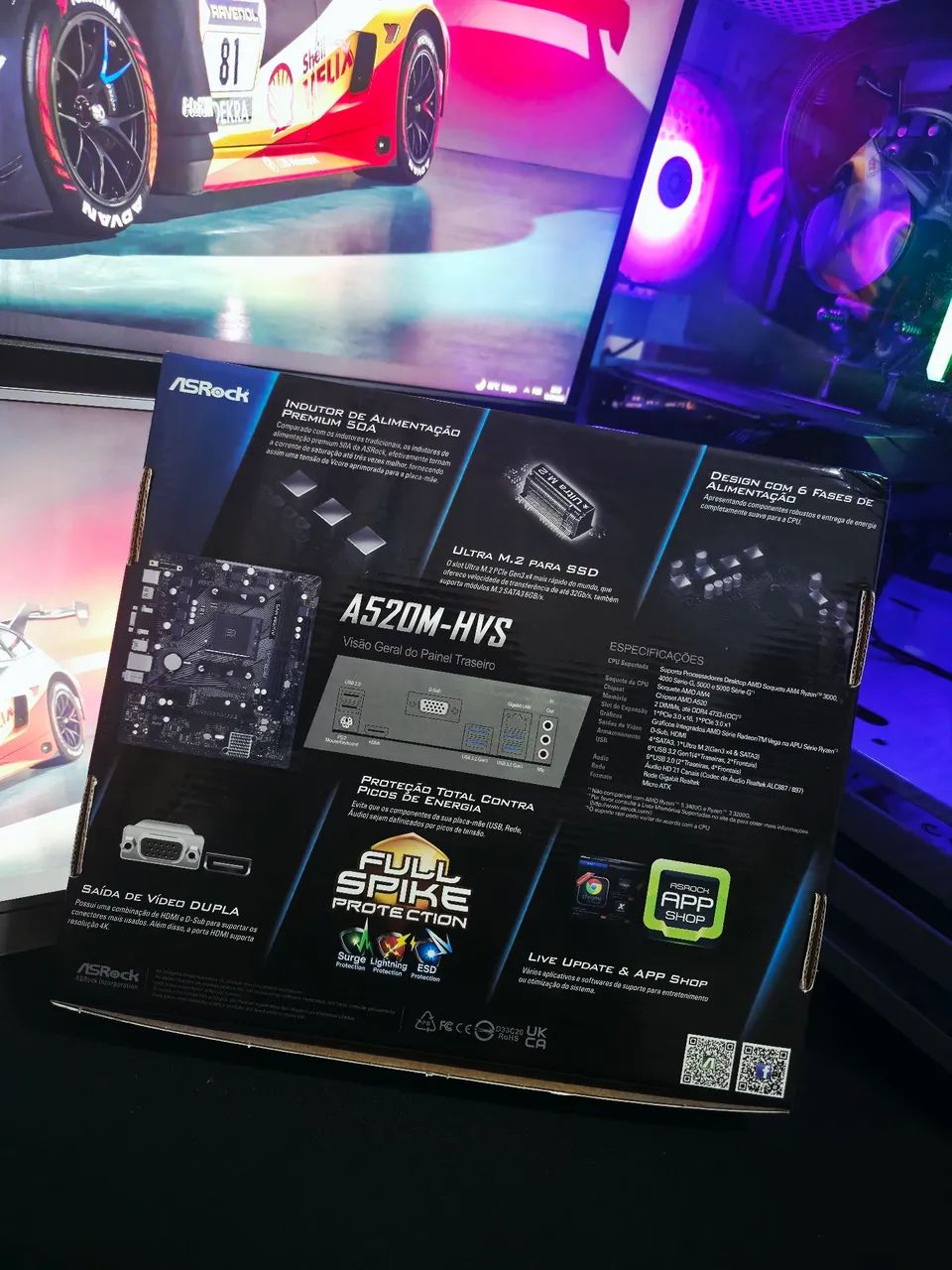 Placa-Mãe Asrock A520M HVS Socket AM4 Suporta Memória RAM DDR4 E SSD M2 - Foto 2