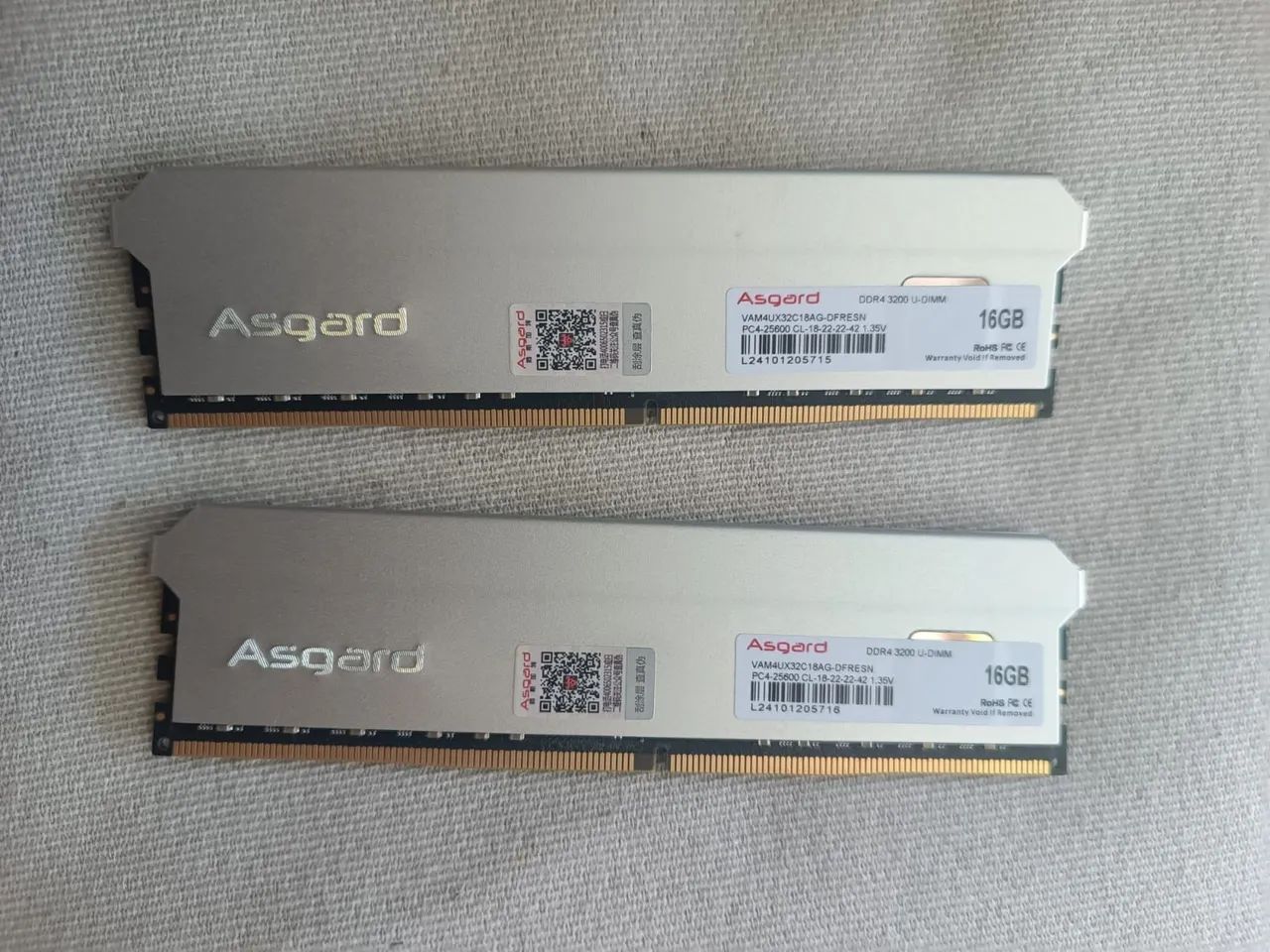 32gb memória RAM ASGARD