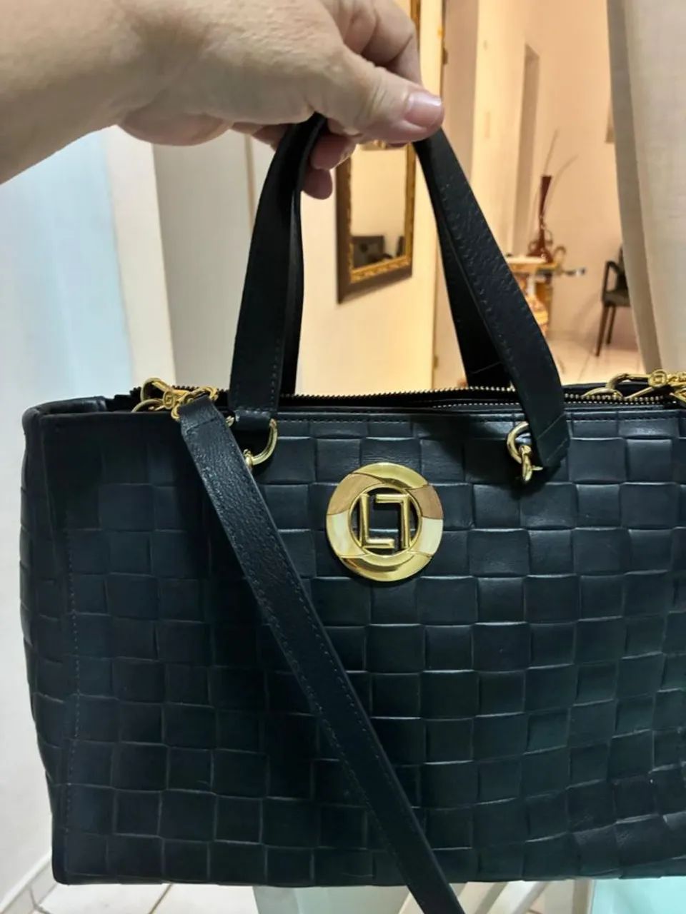 Bolsa preta Luz da Lua couro legitimo. - Foto 2