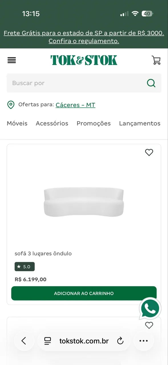 Sofá tokestoke 3 lugares - Foto 3