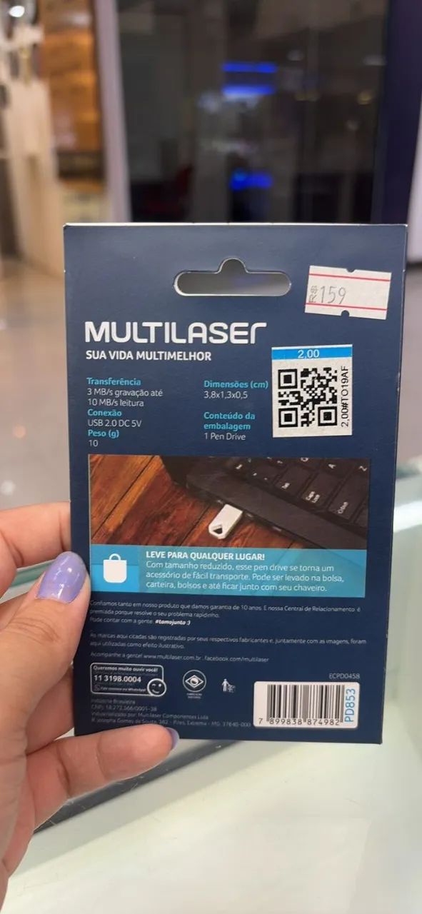 PENDRIVE DIAMOND MULTILASER 128GB - Foto 2