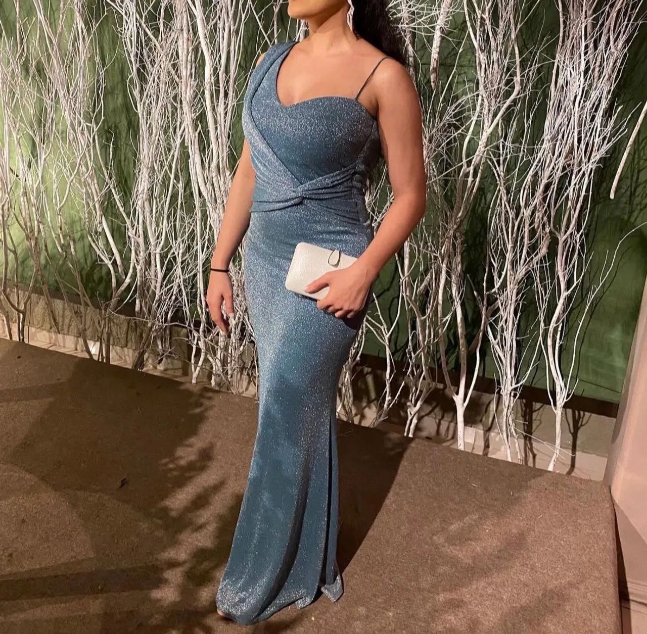Vestido de festa verde claro