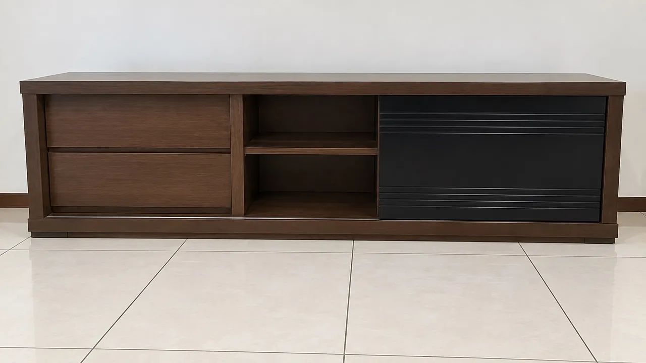 Móvel rack de madeira