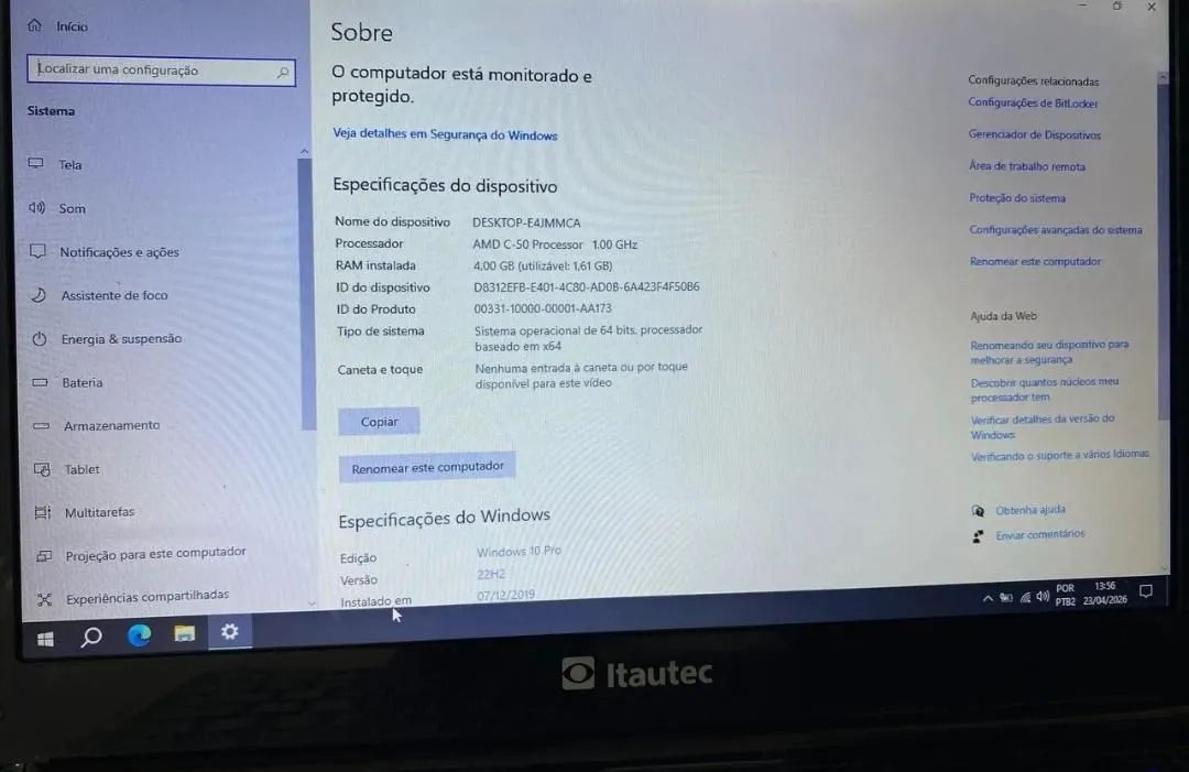 Notebook CELERON INFOWAY OPORTUNIDADE DE NEGÓCIO, TOP FUNCIONANDO TUDO