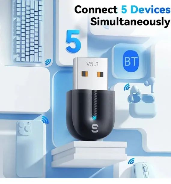 Adaptador Bluetooth USB Essager 5.3 | PC e Notebook | Novo - Foto 3