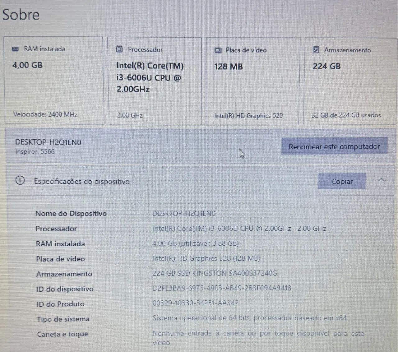Notebook Dell Inspiron 5566 - SSD 240GB - Foto 2