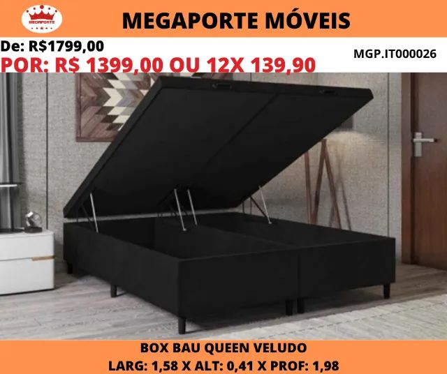 Box Baú Queen Size Veludo - Foto 2