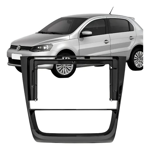 Acabamento Multimídia Moldura 9'' Polegadas 2Din VW Gol G6 Preto Fosco
