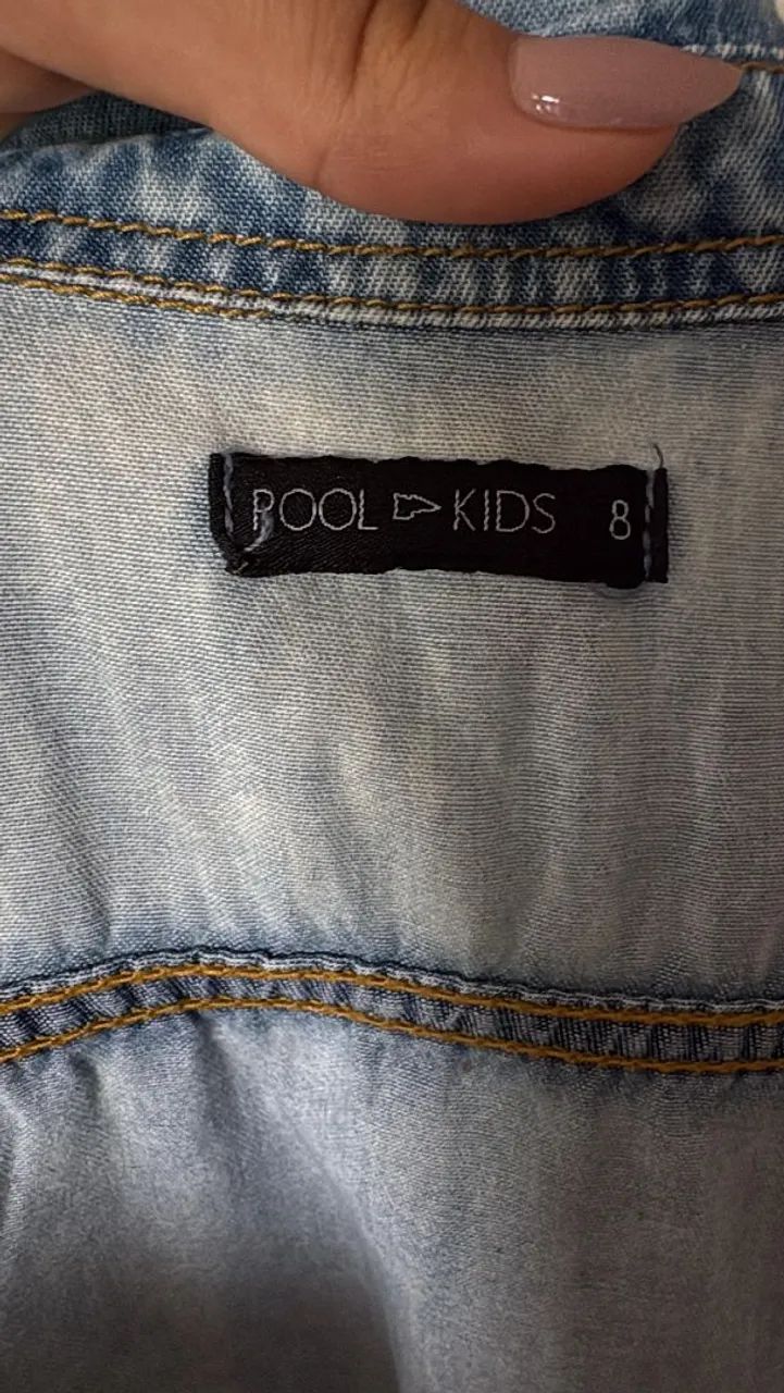 Camisa jeans infantil 8 anos. Nova - Foto 3