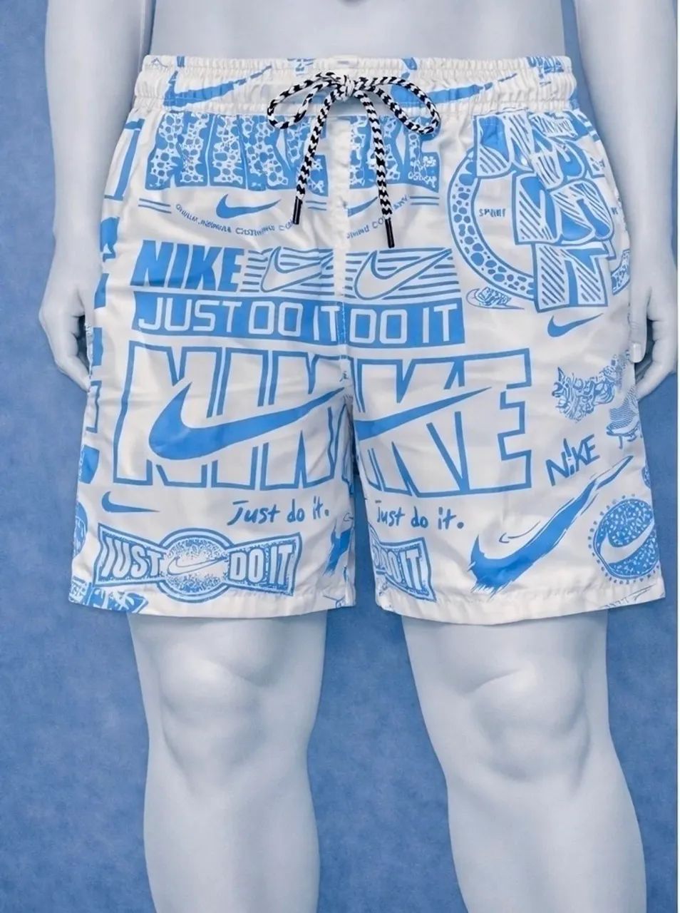 Short Praia Mauricinho Nike - Branco C/ Azul claro