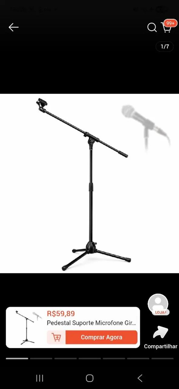 Pedestal para microfone profissional  - Foto 3