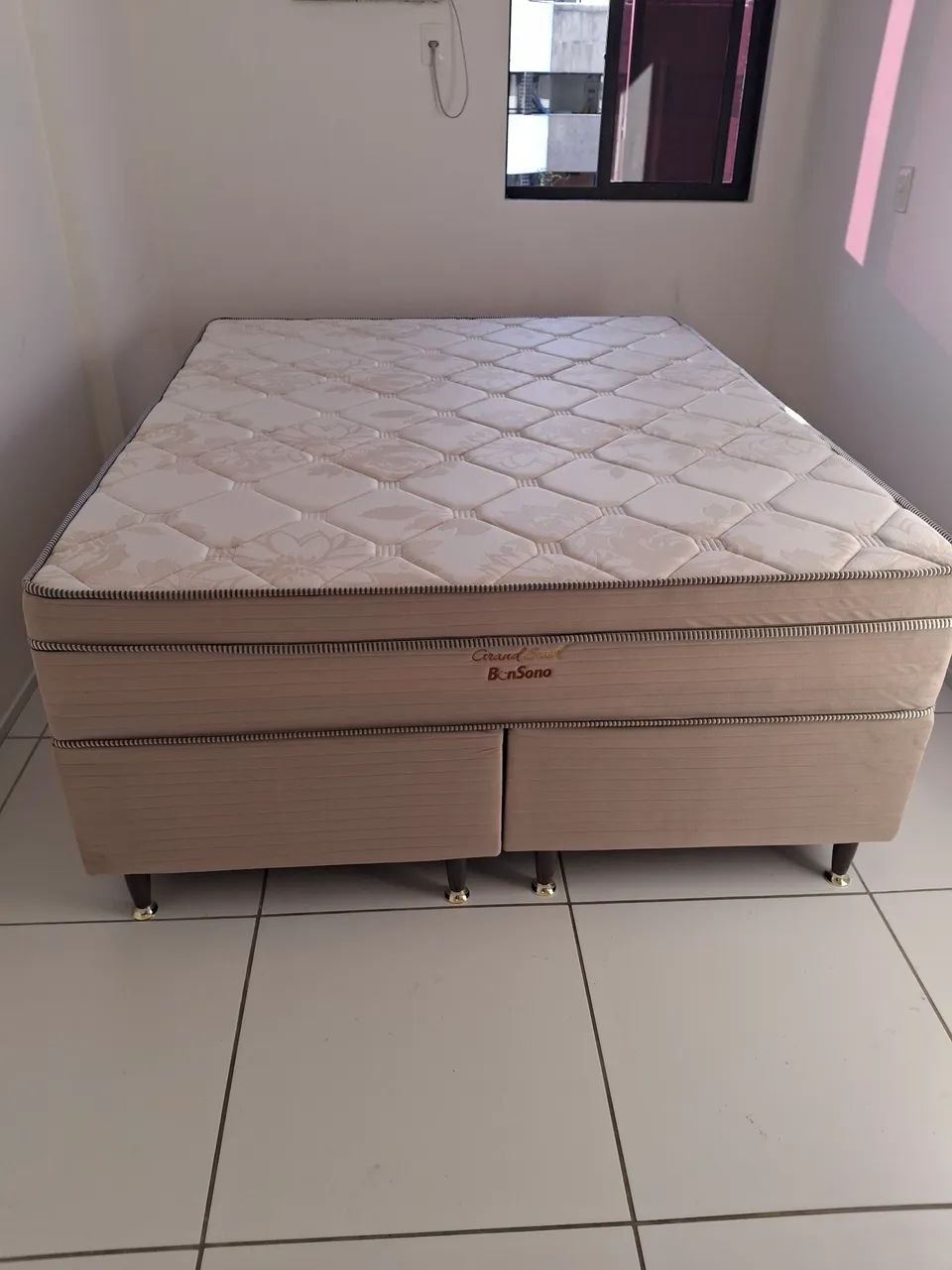 Conjunto Box Queen Bon Sono 158x198 Grand sued 
