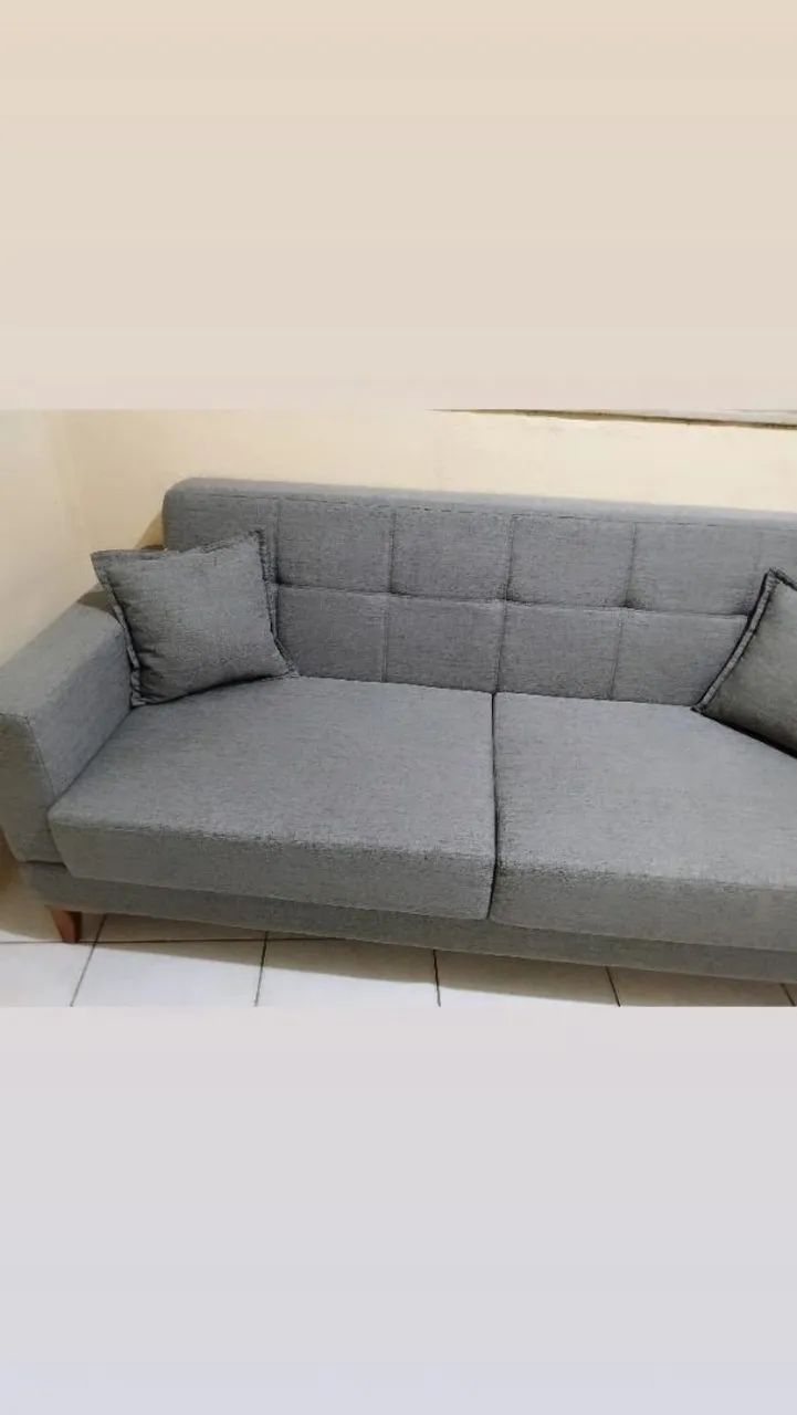 Vendo sofá novinho no linho modelo moderno  - Foto 5