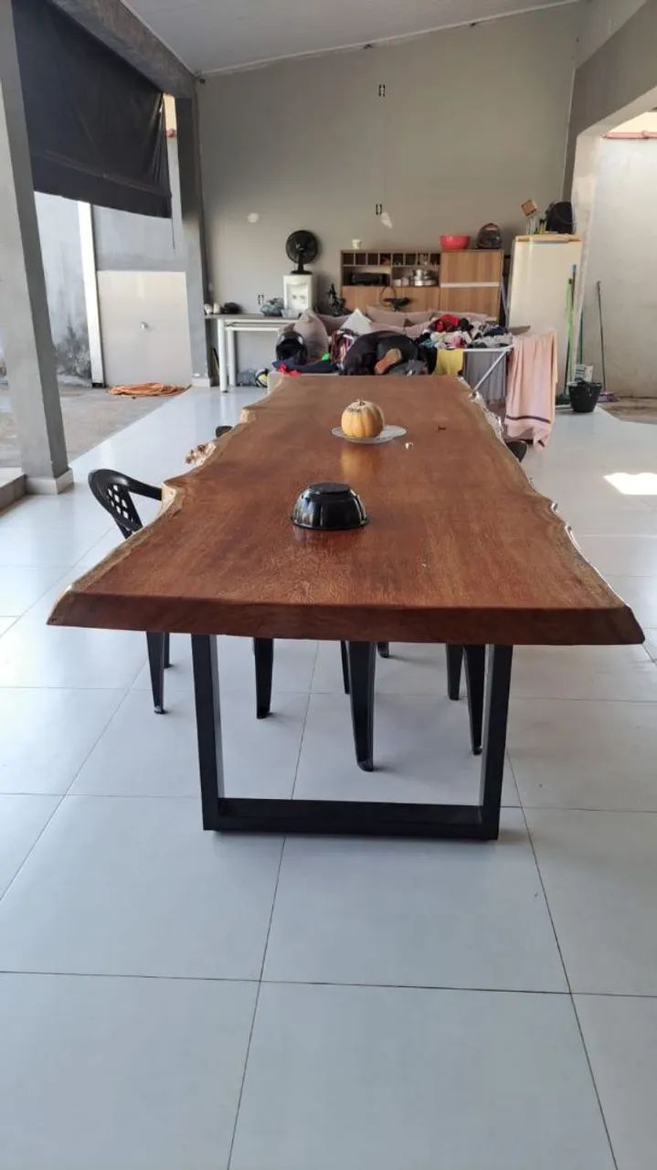 Mesa de madeira rústica de 3 metros - Foto 2