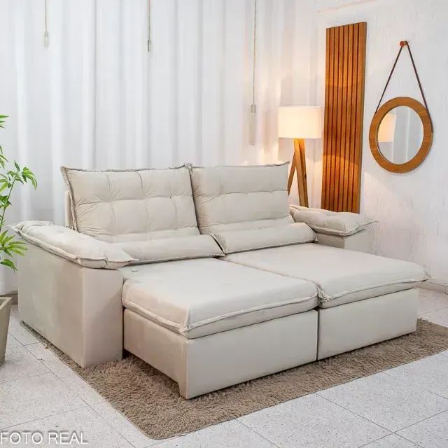 Sofá Retrátil e Reclinável Emanuelly 2.30m  Produto Novo!  Pronta Entrega! - Foto 4